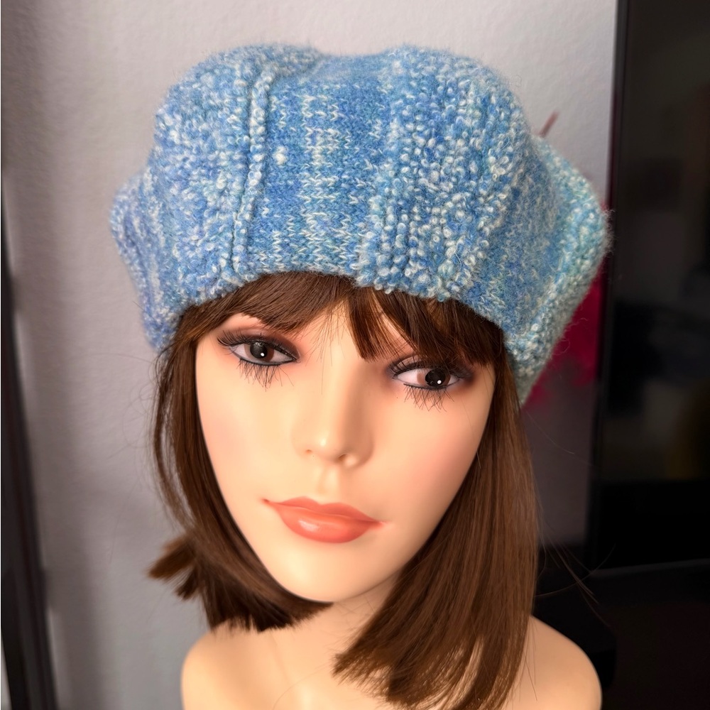Blue Ombré Knit Beret